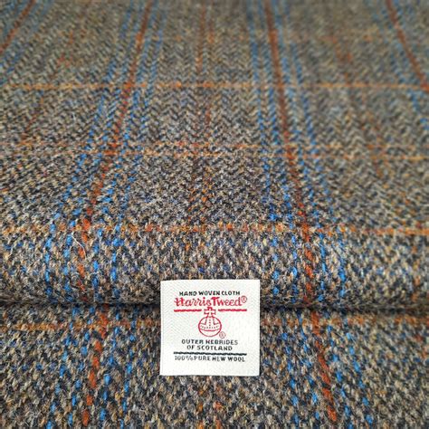 Harris Tweed Tan Herringbone Overcheck Cloth Fabric