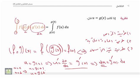حساب التفاضل و التكامل 2 الوحدة 1 طريقة تغير المتحولات للتكامل