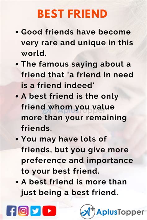10 Lines On Best Friend For Students And Children In English A Plus