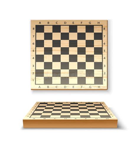 Vector Realistic Wooden Chessboard For Chess Game Stock Vector