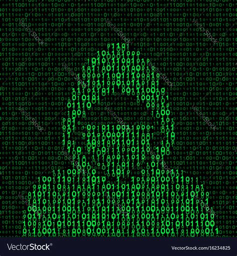 Hacker On Binary Code Background Royalty Free Vector Image