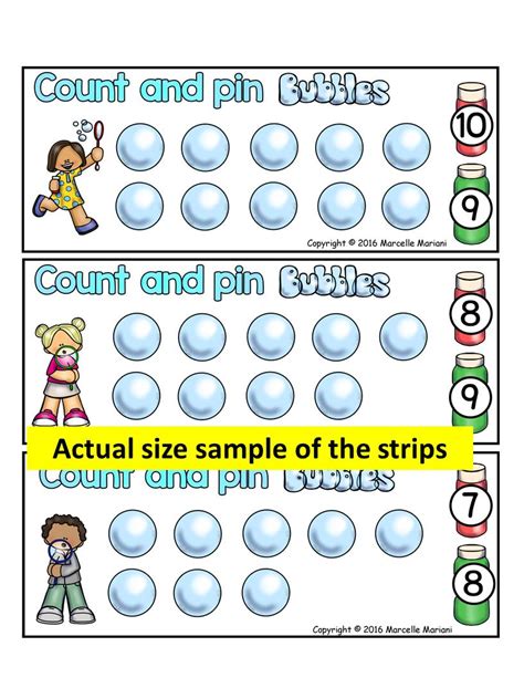 Counting Bubbles Math Center Activity Count And Pin Blowing Bubbles 1
