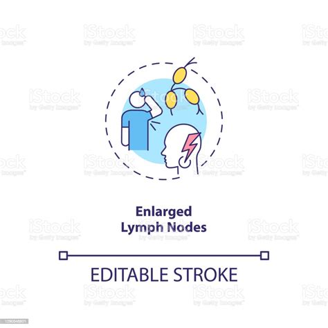 Enlarged Lymph Nodes Concept Icon Stock Illustration Download Image