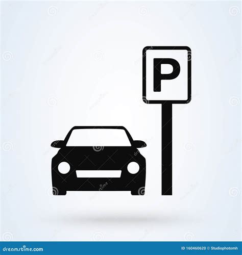 Car Parking Simple Vector Modern Icon Design Illustration Stock Vector