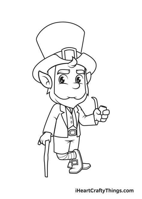 Leprechaun Drawing — How To Draw A Leprechaun Step By Step