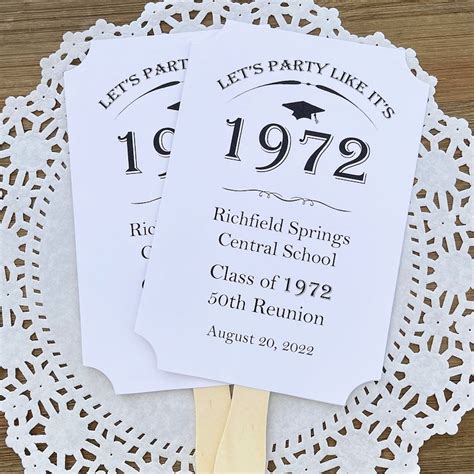 Class Reunion Favor Fans Personalized For Any Year Reunion Etsy