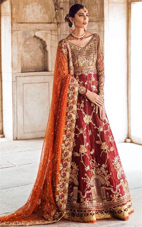 Deep Red Wedding Walima Dress Indian Bridal Dress Red Bridal Dress