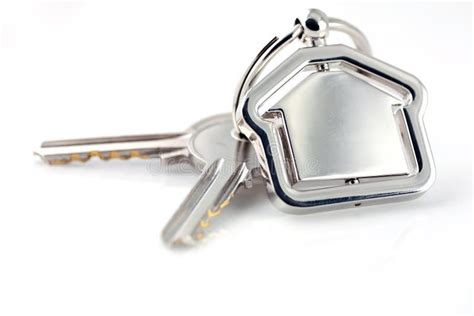 Two Silver Keys With Metal House Figure Stock Photo Image Of Silver