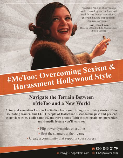 Metoo Overcoming Sexism And Harassment Hollywood Style Lauren Logiudice