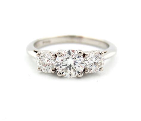 Tiffany And Co Platinum Three 3 Stone Diamond Engagement Ring 100ct F
