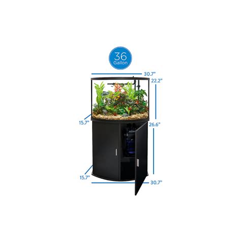 Top Fin Bowfront Aquarium And Stand Ensemble 36 Gallon The Pet Brand