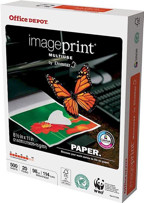 Office Depot Imageprint Multiuse Paper By Domtar 8 12in