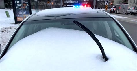 Simple solution pour half a cup of rubbing alcohol into a spray bottle. Mississauga driver caught with windshield covered in snow