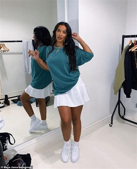 Maya Jama Puts On A Leggy Display In A Tiny White Tennis Skirt For New Sultry Snap Daily Mail