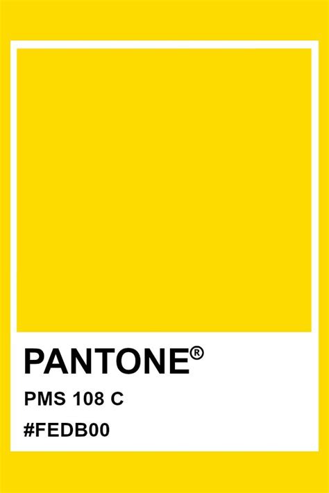 Pantone Pms 108 Pantone Color Yellow Pantone Pantone Color Swatches