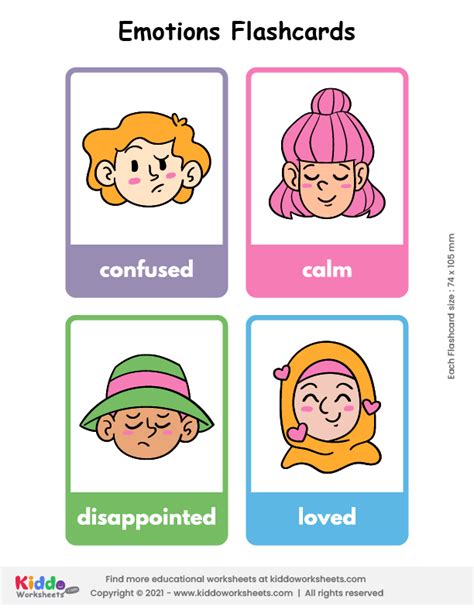 Free Printable Emotions Flashcards Flashcards Kiddoworksheets