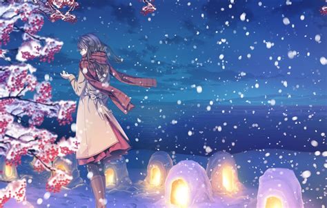 Anime Snow Wallpapers Top Free Anime Snow Backgrounds Wallpaperaccess