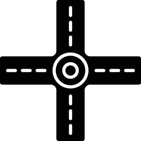 Road Intersection Glyph Icon 13159488 Vector Art At Vecteezy