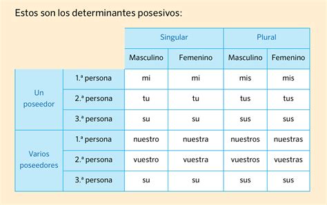 6º De Primaria Determinantes Posesivos