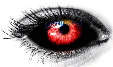 Eye Black Red Female Red Color Vampire Dark Horror Evil Demon Wallpaper
