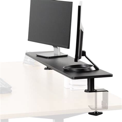 Vivo Black 46 Clamp On Ergonomic Desk Shelf Extra Large Monitor