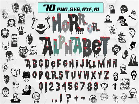 Horror Movie Alphabet Horror Alphabet Svg Dripping Font Etsy