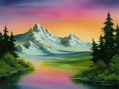 Bob Ross Paintingi Used Ai Gigapixel Software To Upscale Up Res The