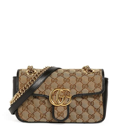 Gucci Canvas Gg Marmont Small Shoulder Bag In Nero Black Save 4 Lyst