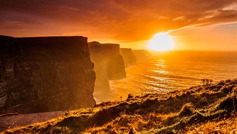 Sunset At The Cliffs Of Moher Balally House Bandb