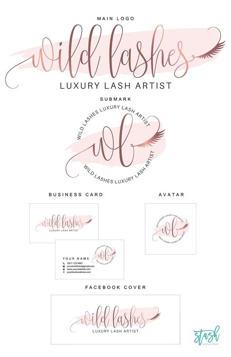 Effective Branding Eyelash Logo Makeup Artist Logo Referral Cards