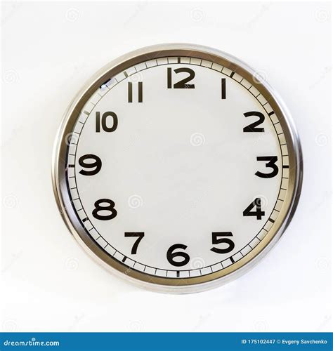 Steel Clock With No Hands On A White Background Stock Image Image Of