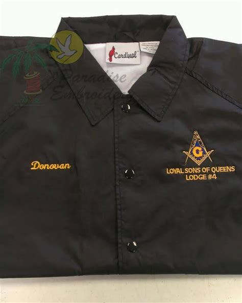 Mason Masonic Embroidered Jacket Custom With Your Lodge Info Etsy