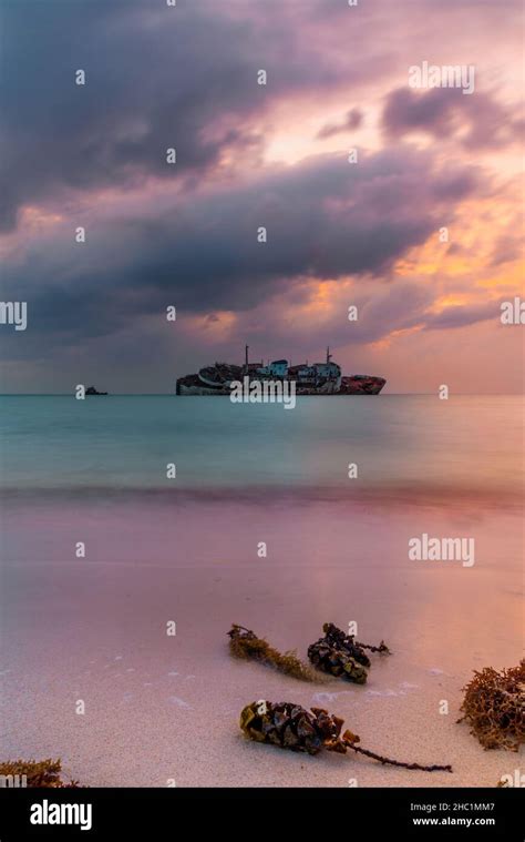Al Fahad Shipwreck At Red Sea Shore Of Jeddah Saudi Arabia Stock Photo