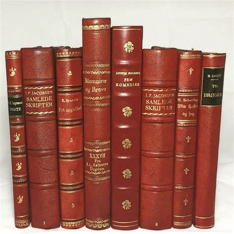 Red Antique Leather Bound Books From Designer Mix Collection Book