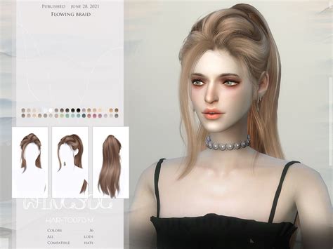 To0713 Flowing Braid Hair By Wingssims From Tsr • Sims 4 Downloads