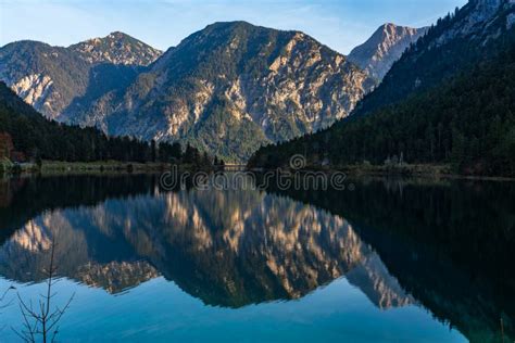 Lake Plansee In The Alps Of Austria On A Day In Autumn Stock Image
