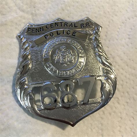 Collectors Badges Auctions Penn Central Railroad Police Patrolman Badge