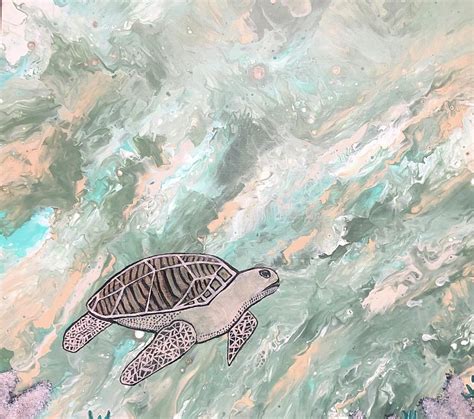 Sea Turtle Mixed Media By Angela Carlile Fine Art America