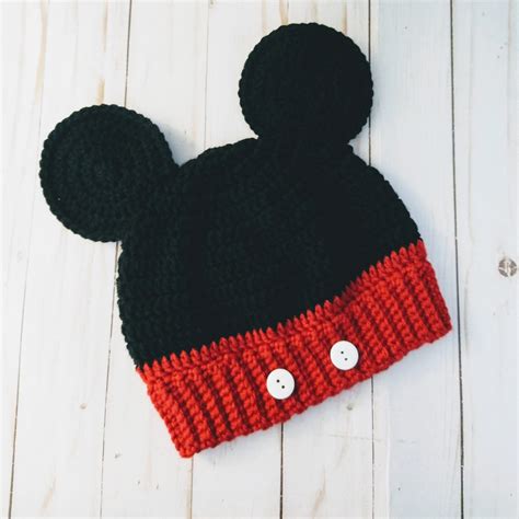Mickey Mouse Beanie Kids Crochet Items Patterns Beanies