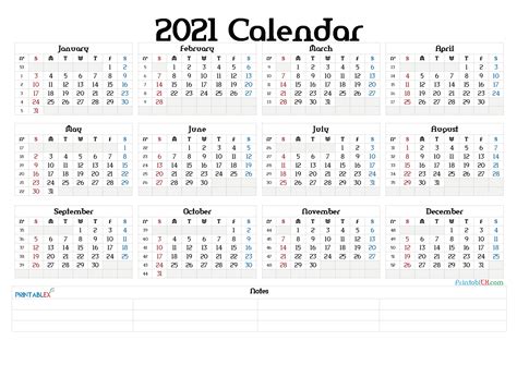 2021 Yearly Calendar With Week Number Printable Example Calendar