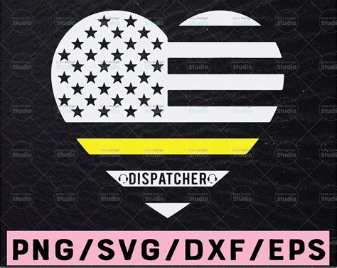 911 Dispatcher Gold Line Heart Svg Dispatcher Svg Pdf Png Cutting