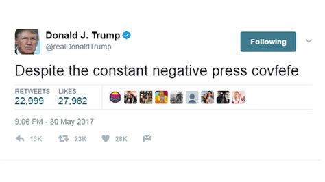 donald trump sends vague midnight tweet about negative press covfefe internet erupts 6abc