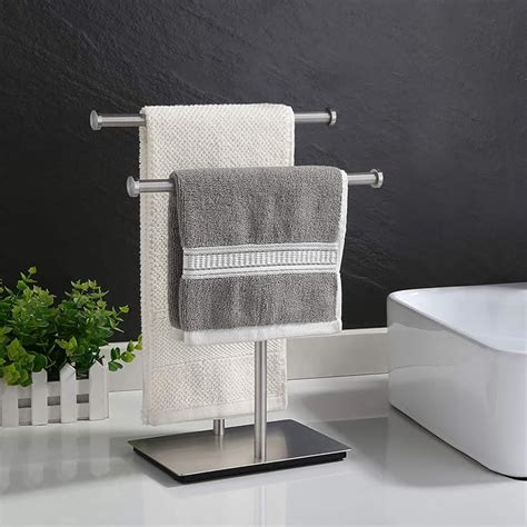 Kes Hand Towel Holder Stand For Bathroom Double T Towel Rack With