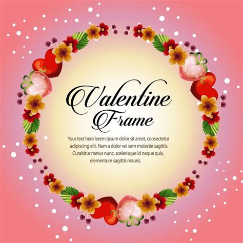 Premium Vector Floral Frame Valentine Card