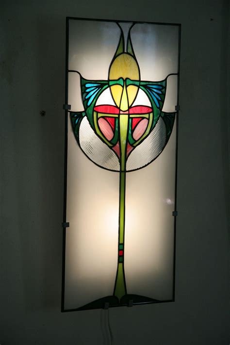 Art Nouveau Tiffany Stained Glass Wall Lamp Wall Light