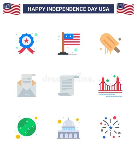 Happy Independence Day Usa Pack Of 9 Creative Flats Of File Invitation
