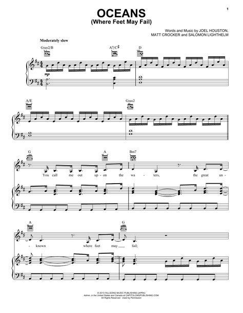 Hillsong worship — oceans will part 05:07. Hillsong UNITED "Oceans (Where Feet May Fail)" Sheet Music ...