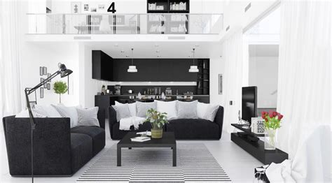 Obývací Pokoje S Kombinací černé A Bílé