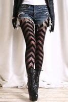 Punk Rock Goth Emo Tights Pantyhose Opaque Sheer Stripe Ebay