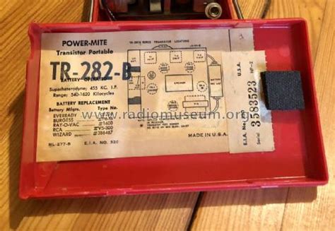 Power Mite Super Six Transistor Tr 282 B Radio Trav Ler Karenola